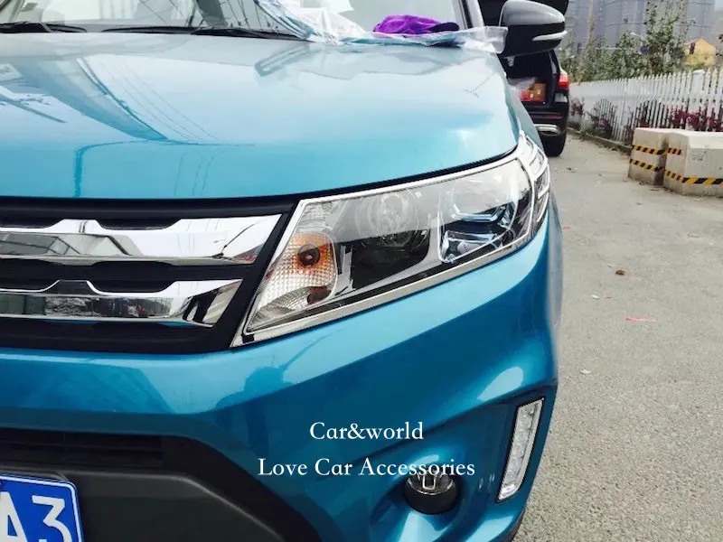 Аксессуары для Suzuki Vitara фары крышка головной лампы украшение отделка ABS хром автомобиль-Стайлинг