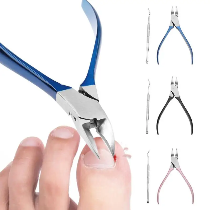 

2pcs Ingrown Toenails Sharp Nail Clipper+Nail Spoon Device Ingrown Toenail Corrector Manicure Pedicure Foot Care Tools
