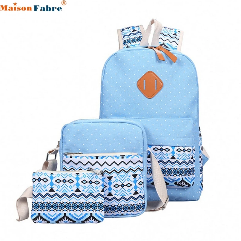 Women Girl Canvas Shoulder School Bag Backpack Crossbody Tote Bag Clutch Purse drop shipping 0724