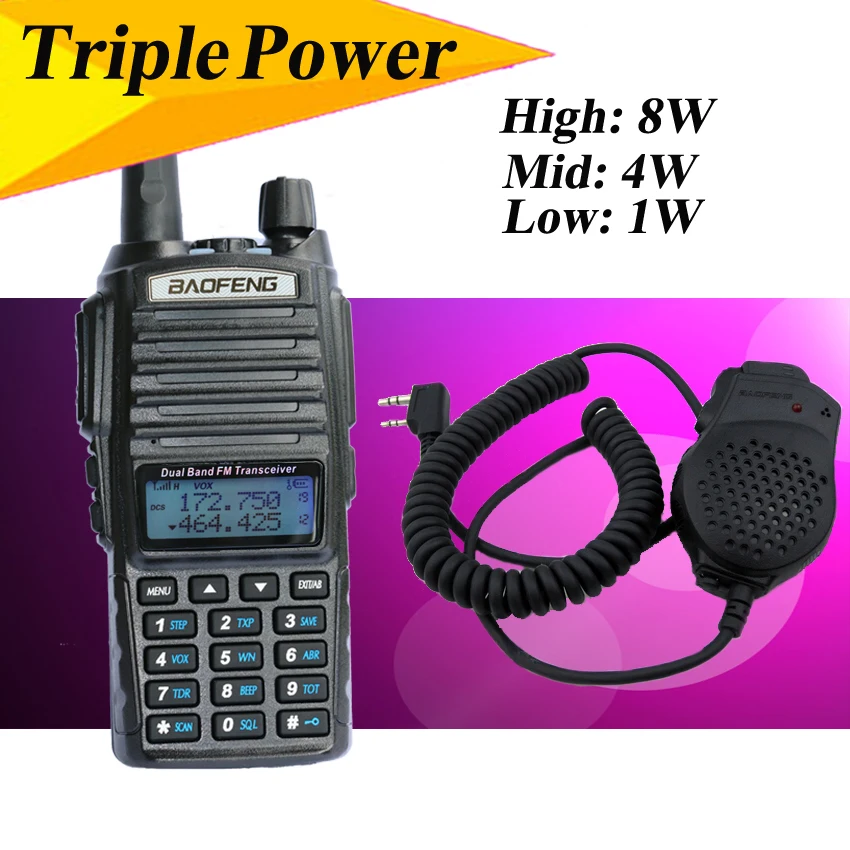 Specials Prices Baofeng UV82HX 8W Walkie Talkie Baofeng UV 82 Dual Band FM Radio Transceiver Sister Radio Set UV-5RE Plus UV 5R+Speaker+Headset