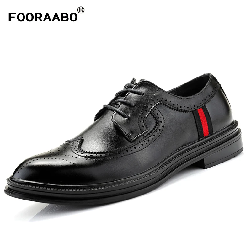 

New 2018 Luxury Brogue Men Shoes Leather Fashion British Style Dress Shoes For Man Formal Shoes Men Oxford Retro Bullock Design