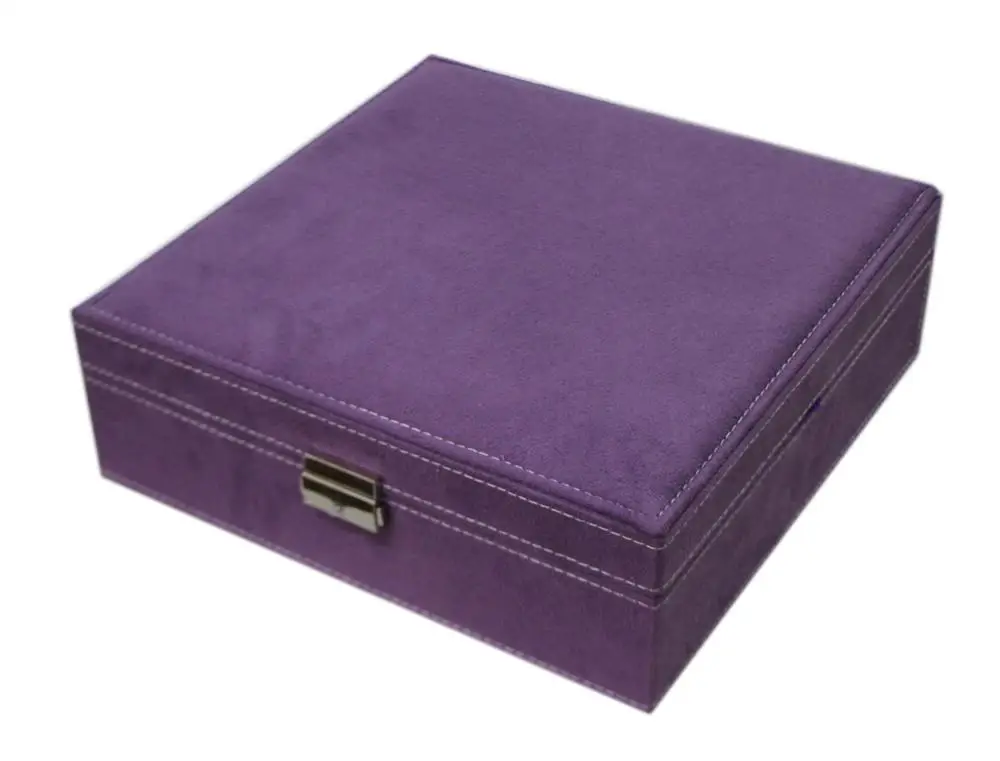 Szanbana разноцветный 2-х слойный что-нибудь вкусненькое коробка ювелирных изделий Организатор Дисплей хранения чехол с замком для Браслеты ожерелья и серьги для женщин - Цвет: Purple