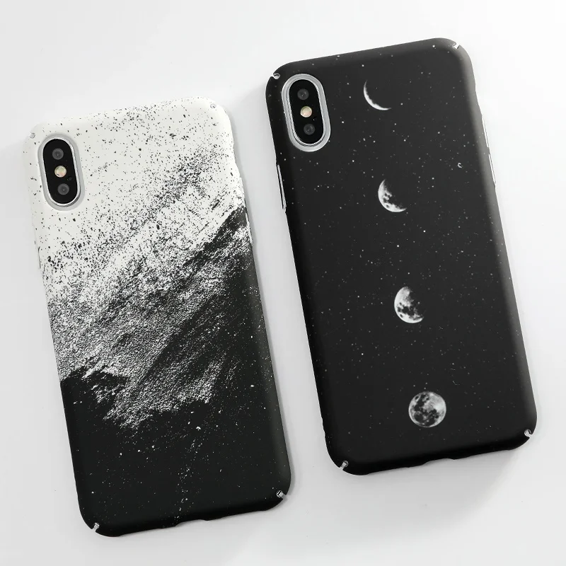 

UBERAY Phone Case For iphone X Case For iphone 6S 6 7 8 Plus Xs Max XR Case Gradient Graffiti Space Moon Star Hard PC Cover