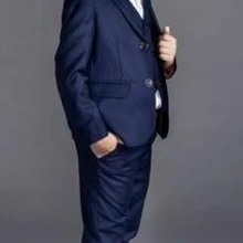 Темно-синие детские Свадебные смокинги для жениха, детские костюмы для выпускного вечера