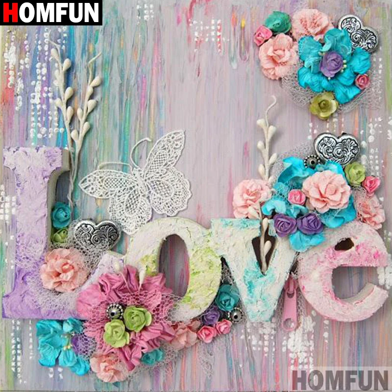 Алмазная 5D Вышивка HOMFUN A15235 полноразмерная/круглая картина сделай сам с буквами