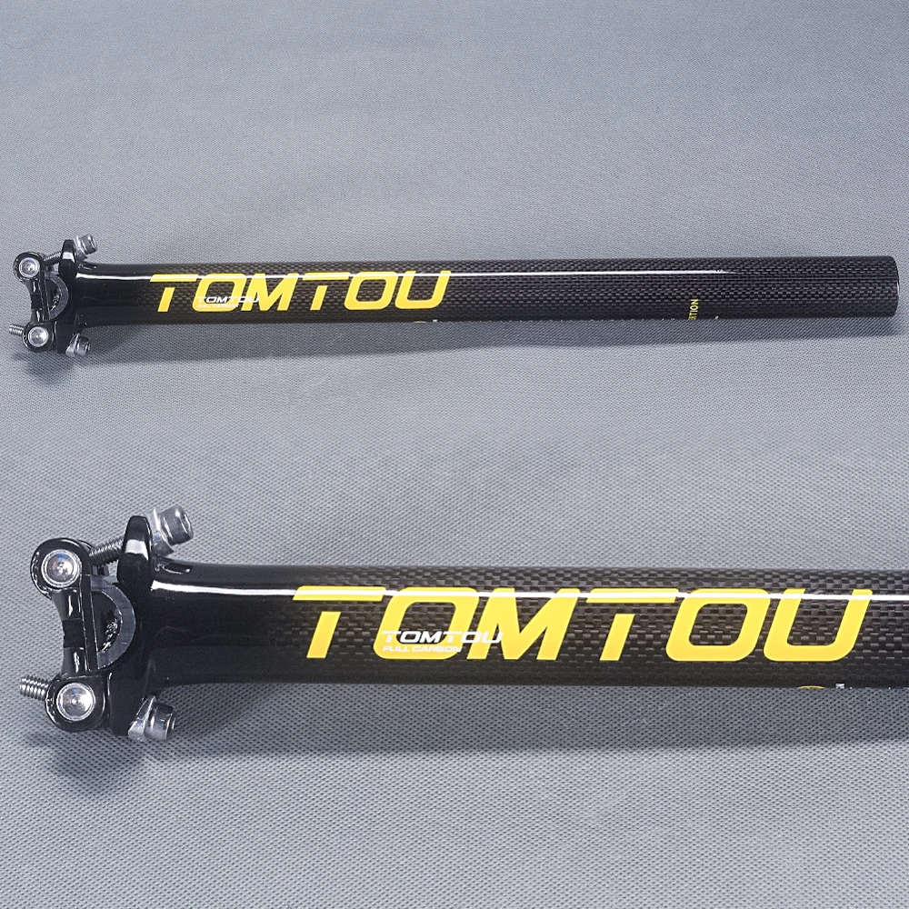 TomTou горный велосипед велосипедный Руль+ подседельный штырь+ стержень 3 K углеродного волокна MTB наборы для бара глянцевый желтый-TS5T37