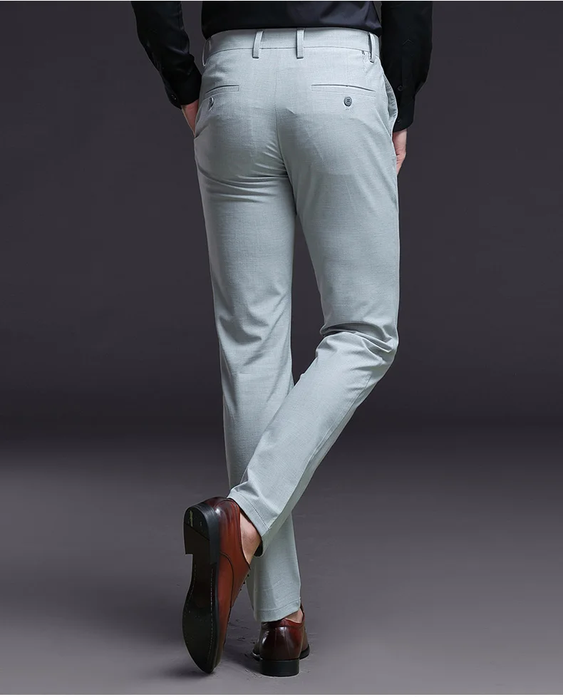 Многоцветные тонкие длинные брюки прямые деловые мужские повседневные брюки новые обычные модные штаны на молнии мужские большие размеры