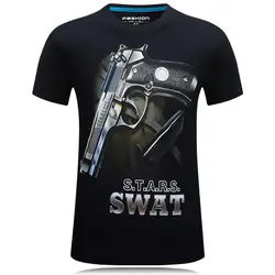 3D печатных футболка S печати мужские футболки Пистолеты Графический Мужская футболка для мальчиков Homme мужская одежда футболка Slim Fit