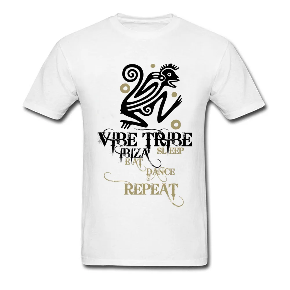 Уникальная летняя мужская белая футболка с надписью Vibe Tribe Ibiza Sleep Eat Monkey