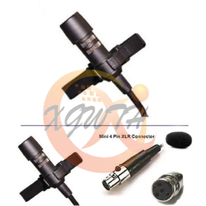 

Mini Lavalier Mic Lapel Karaoke Microphone with Mini XLR 4 Pin Connector for Shure Wireless System