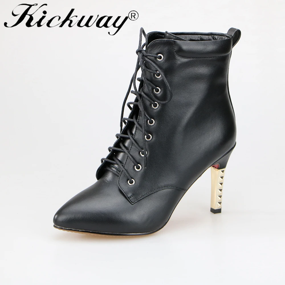 women's high heel lace up ankle boots