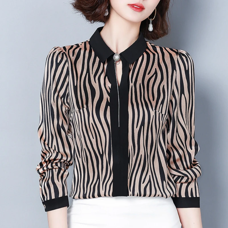 striped chiffon blouse