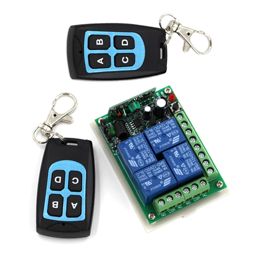 24V DC 4CH 10A Relay Wireless Remote Control Switch Receiver
