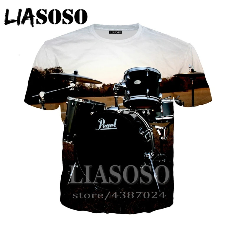 LIASOSO модная футболка 3d принт барабанная установка Топ Костюм Рок t Мужчины wo Мужская Уличная одежда с мотивами из аниме футболка Harajuku рубашки с коротким рукавом E350 - Цвет: 6