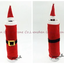 500 компл./лот Рождество Санта Клаус красное вино бутылка крышка сумки Рождество разлили украшения на дом приходят вечерние декоры