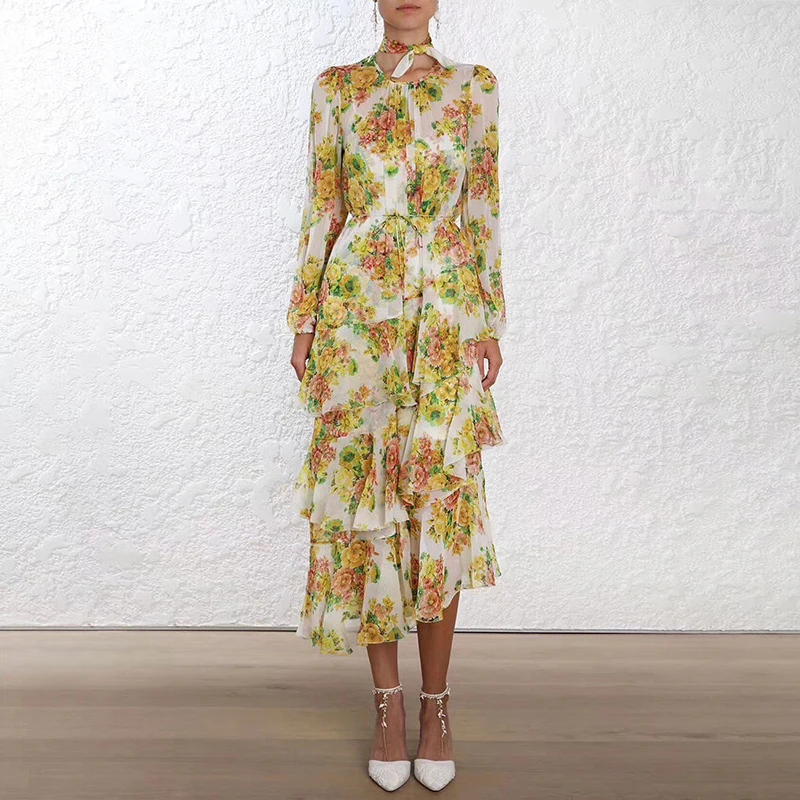 yellow suspender dress