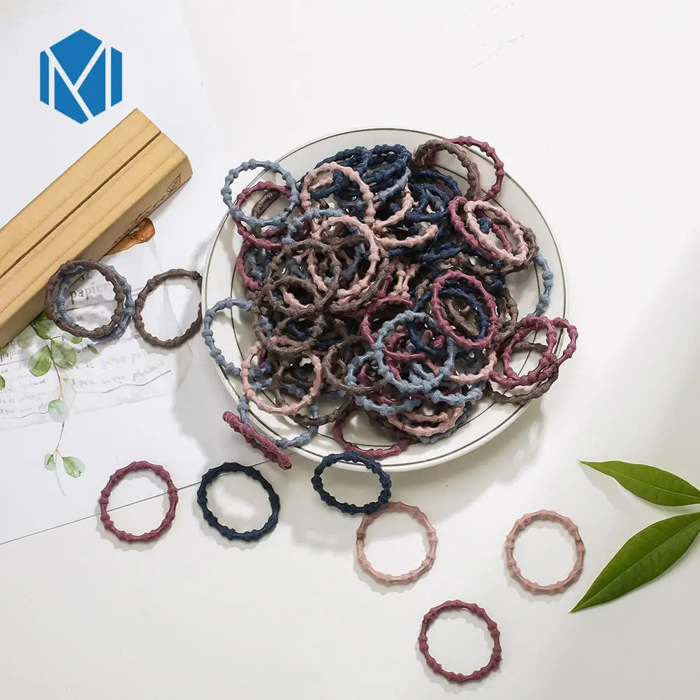 M MISM 100PCS/Lot Colorful Seamless Scrunchie For Children Cute Hair Accessories For Girls Kids Fashion Elastic Hair Band - Цвет: 100PCS-3cm-J