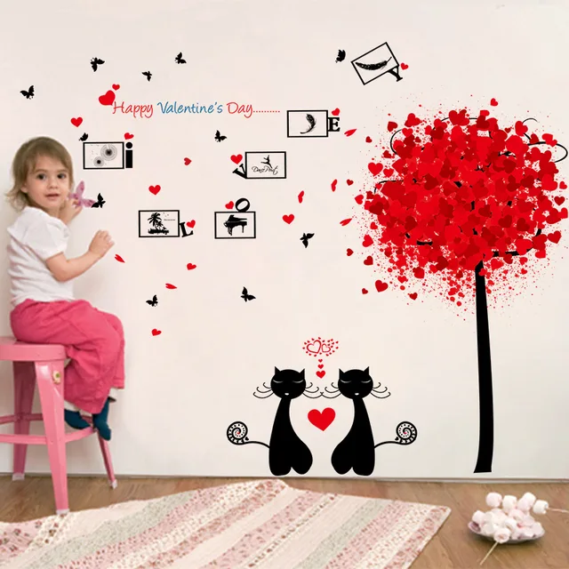 Cheap black red cats tree wall stickers decals salon bedroom dining room furniture window decor photo frame pegatinas wall papers Cheap black red cats tree wall stickers decals salon bedroom dining room furniture window decor photo frame pegatinas wall papers