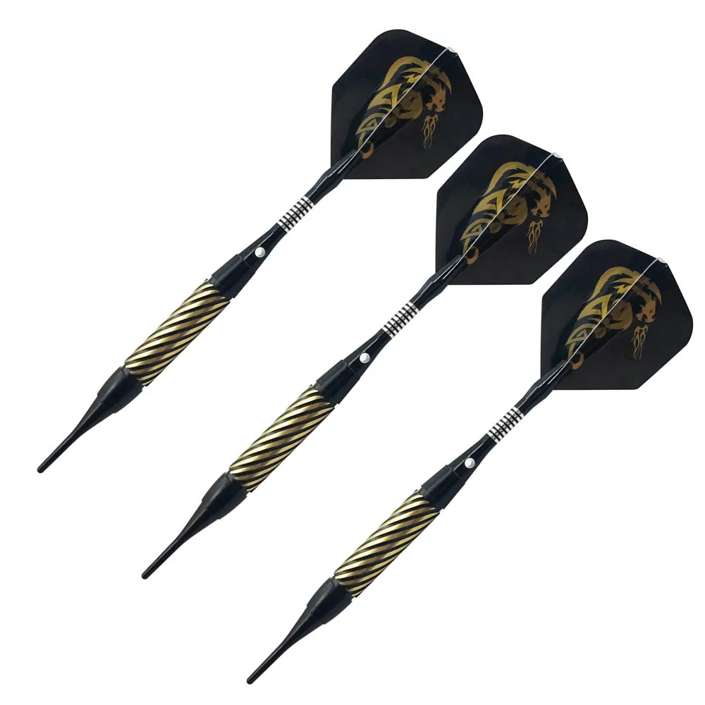 3PCS Soft Darts Needle Aluminum Alloy Shaft 17g Brass Barrel Single Spiral Soft Needle Darts Set Electronic Darts Toys