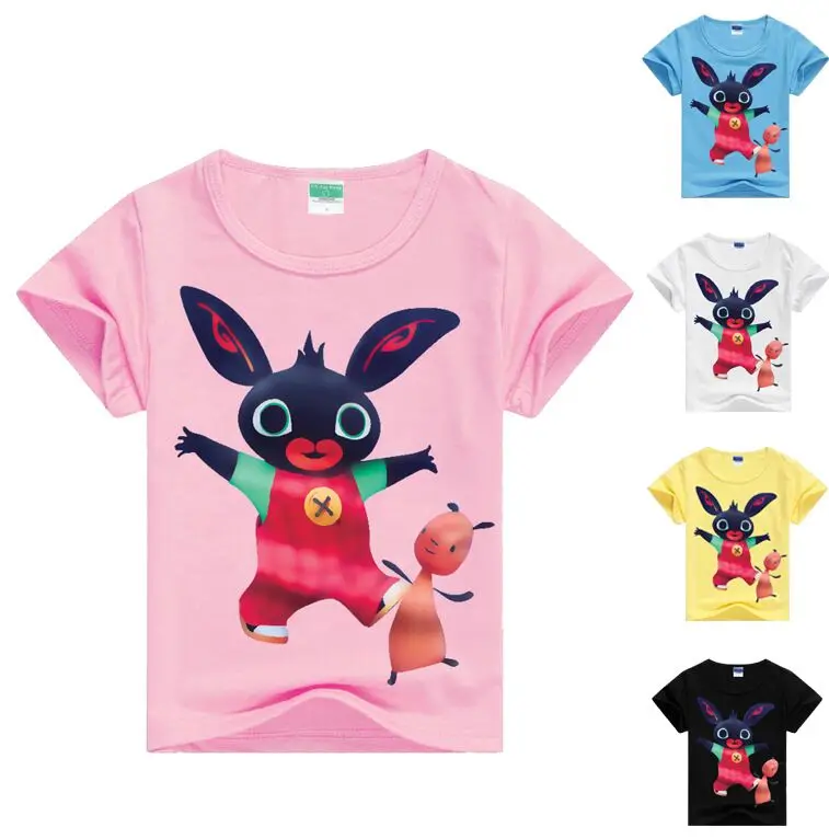 

boys summer top 2018 kids clothes Cartoon Bing Rabbit/Bunny O-neck short sleeve t-shirts baby boys/girls clothing
