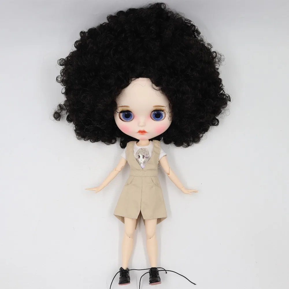 Neo Blythe Doll with Black Hair, White Skin, Matte Pouty Face & Custom Jointed Body 1