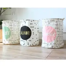 НОВАЯ переносная корзина для белья 40X50 см холст льняная складная корзина для хранения геометрические шаблоны игрушки для хранения бочек Домашний Органайзер