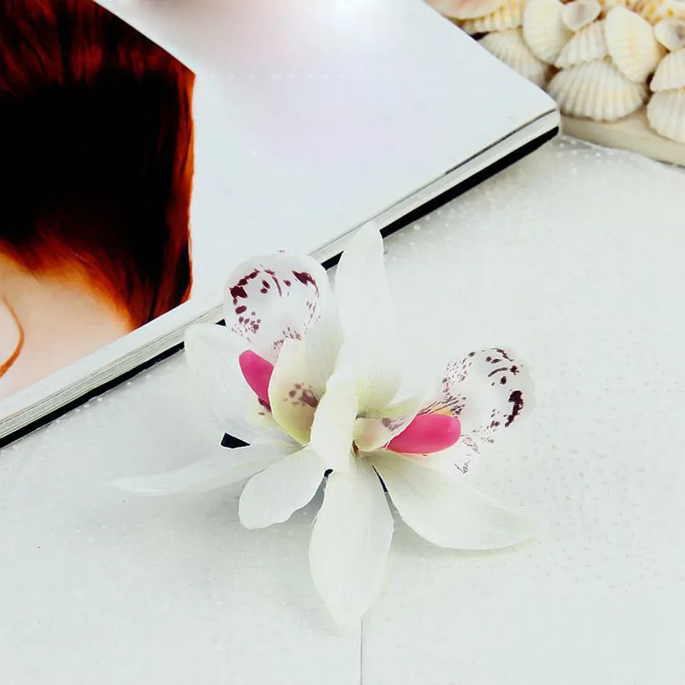 1 шт. модная металлическая однотонная маленькая свежая Орхидея шпилька стильный инструмент Аксессуары для волос для девочек аксессуары для стрижки волос - Цвет: White