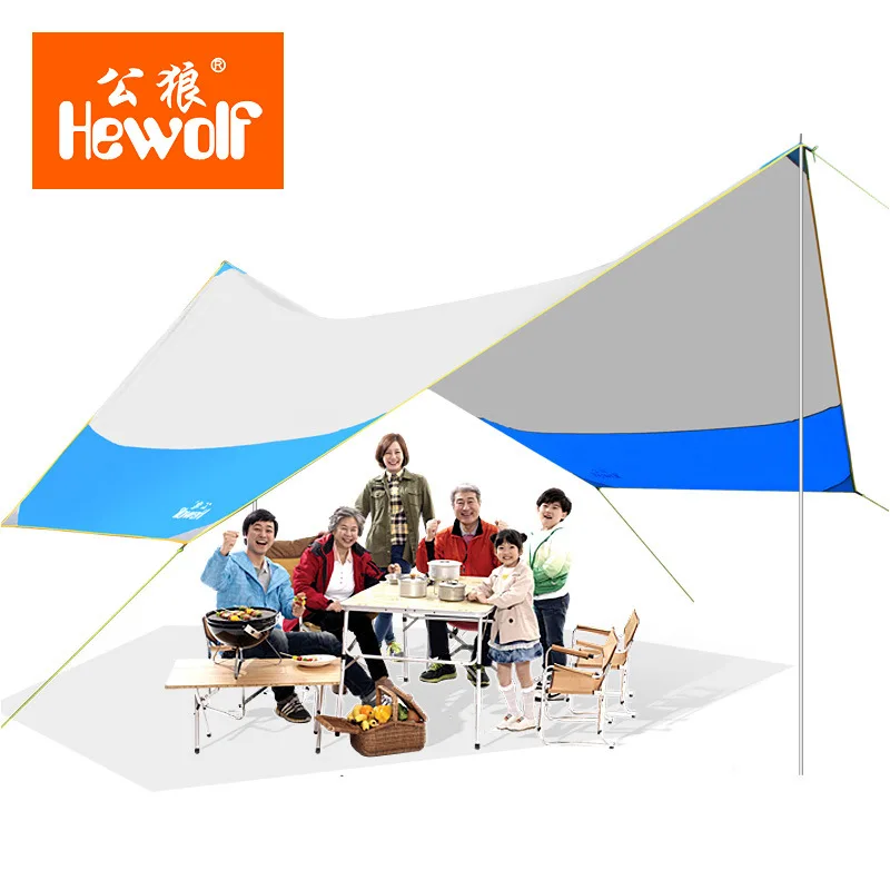 

Hewolf Ultralight Tent Velarium Waterproof PU3000MM Multi-use Sunshade Tent Outdoor Beach Camping Picnic Sun Protection Canopy