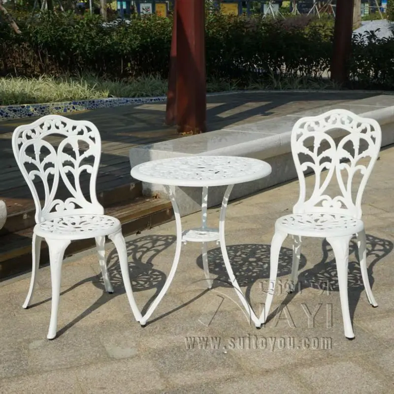 3 pieza de aluminio fundido durable al aire libre silla y mesa de