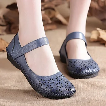 

Summer Shoes Women Nice Fashion Genuine Leather Flat Shoes Woman Casual Comfortable Flats Soft Loafers Women Shoes