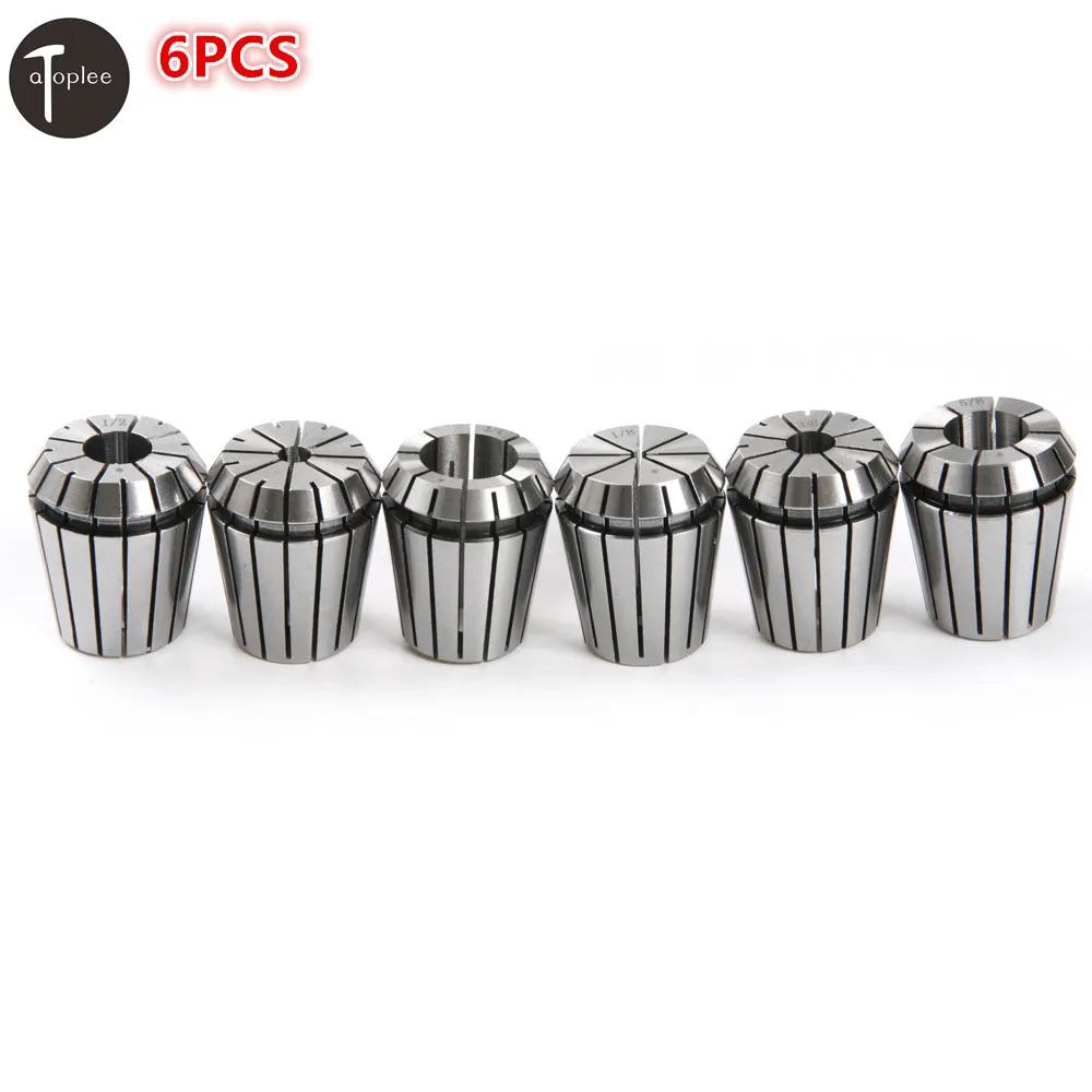 6Pcs CNC ER32 Precision Collet 1/2'' To 5/8'' 65 Steel Collet Chuck