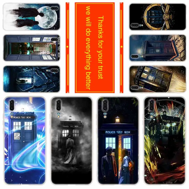 Мягкий силиконовый защитный чехол для Huawei P50 P40 P30 P20 Pro P10 Lite P Samrt Z 2020 2019 Tardis Box Doctor Who