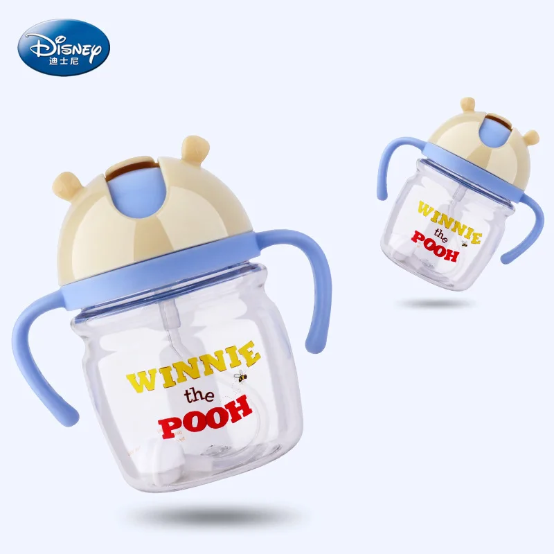 

Disney 2018 new cartoon animation cups leak-proof anti-learning drinking cups Winnie-thick infant TRITAN bottle-suction cups
