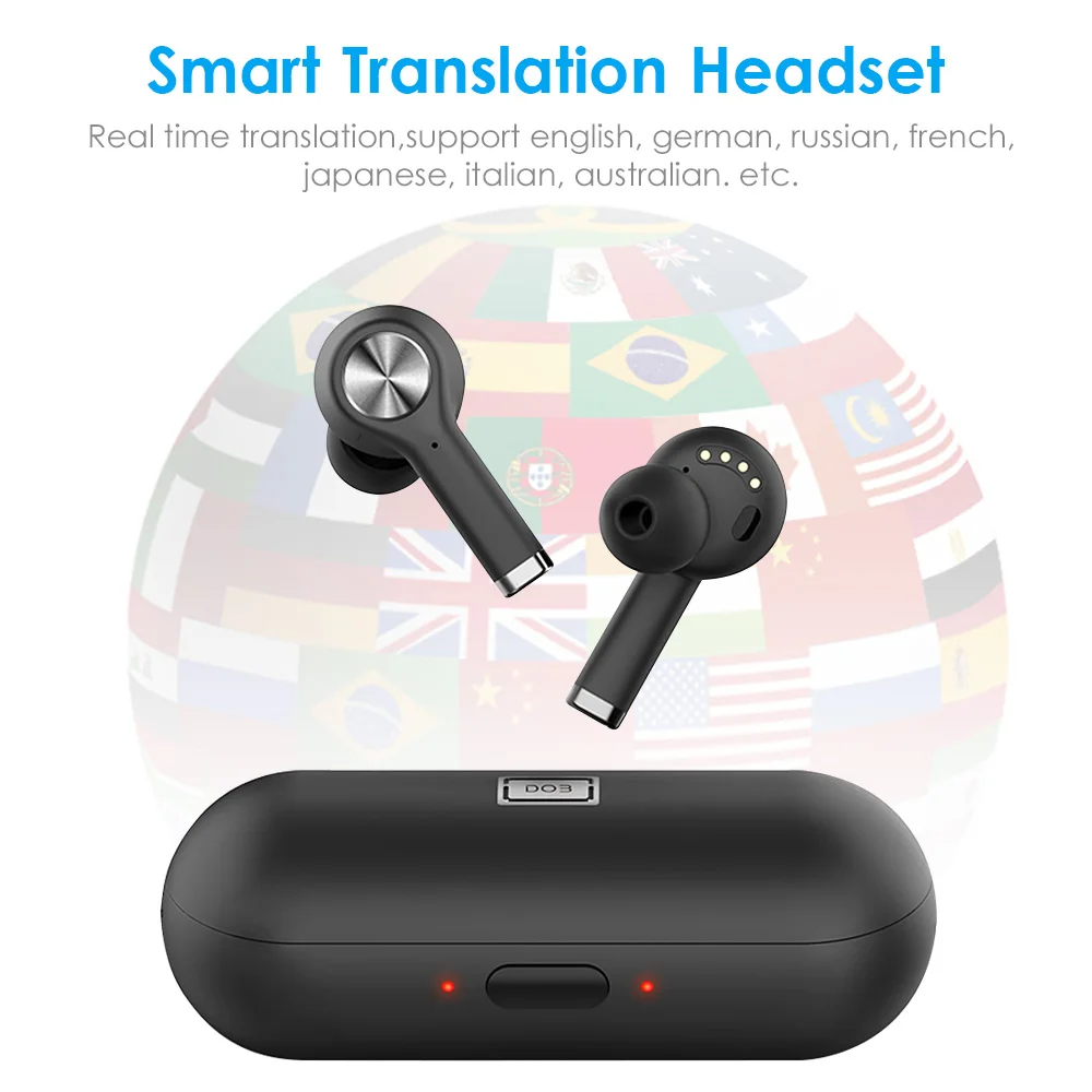 

Newest 19 Languages Voice Translator TWS Earphone Wireless Bluetooth Headset Smart Translation Headset Bluetooth 5.0 In Earbuds