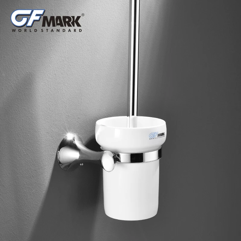 GFmark хромированные держатели для туалетной щетки с керамической чашкой из цинкового сплава Escobilla WC держатель для туалетной щетки аксессуары для ванной комнаты