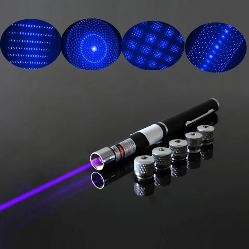 Oxлазеры OX-B053 5 в 1 калейдоскоп 405nm УФ лазерная ручка фиолетовый лазерный указатель фиолетовый синий лазер с 5 звездами колпачки