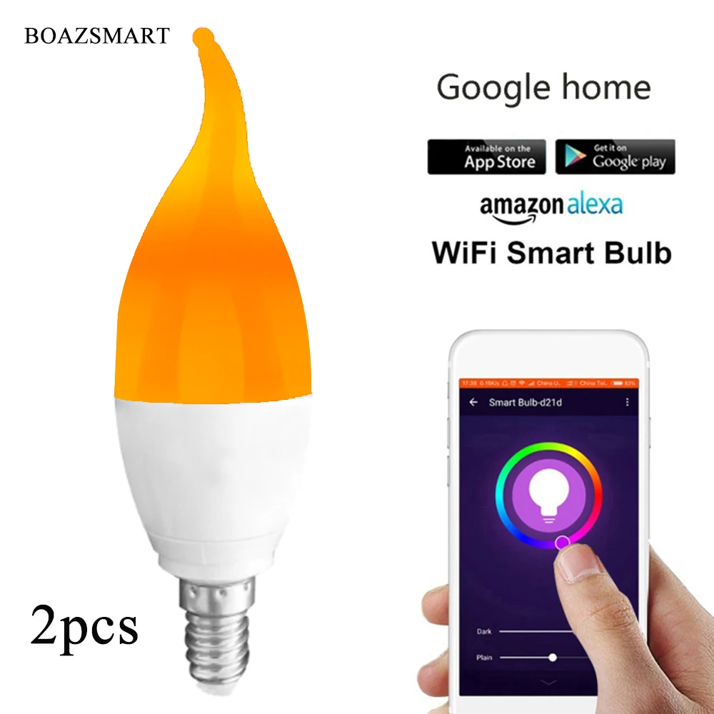 

Boaz Smart LED Light E12 Base 5W,Compatible with Amazon Alexa/Google Home/Siri,Remote Control via Tuya Smart No Hub Required