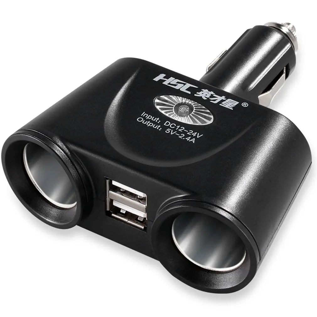 

Dual USB Car Charger Cigarette Lighter Two Socket Power Distributor
