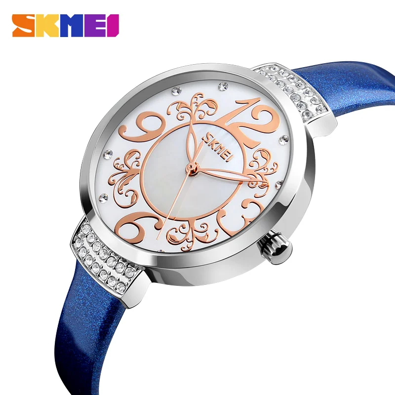 

SKMEI Women Watch Leather Fashion Ladies Watches Top Brand Luxury Waterproof Quartz Wristwatches Montre Femme Relogio Feminino