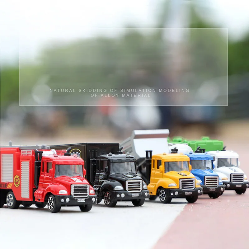 164 Mini Toys Cars Model Alloy Plastic Diecasts Engineering Car Model Display Stand Gift Toys For Kids Children Car Toys (6)
