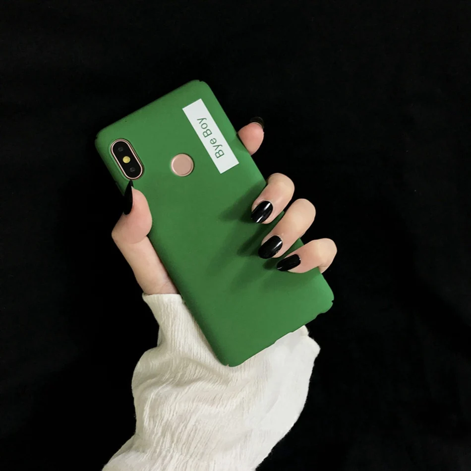 Axbety Royal Blue For Redmi S2 Retro Green Phone Case For Xiaomi Redmi 5 Plus 6 6a 4 4x 3s Letter Hard Plastic Full Back Cover