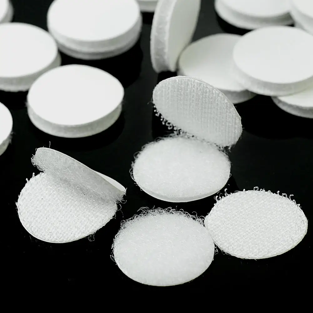 50 пар белые Волшебные липкие самоклеющиеся прочные нейлоновые диски с петлей-крючками круглые подушечки FastenTape для тканевой одежды sewing20 мм