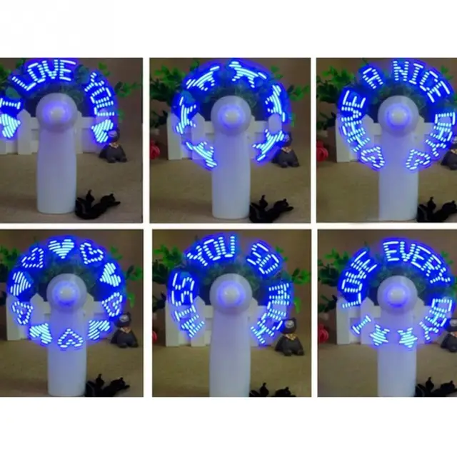 LED Mini Colorful Light Fan Portable Handheld Cooling Fan Battery Power With Strap Student Ideal Gift LED Flashing Fan Drop Ship