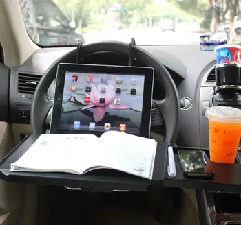 

Portable Car Seat Steering Wheel Laptop Notebook Tray Table Foldable Car Laptop Desk Computer Stand Food Drink Holder Rack