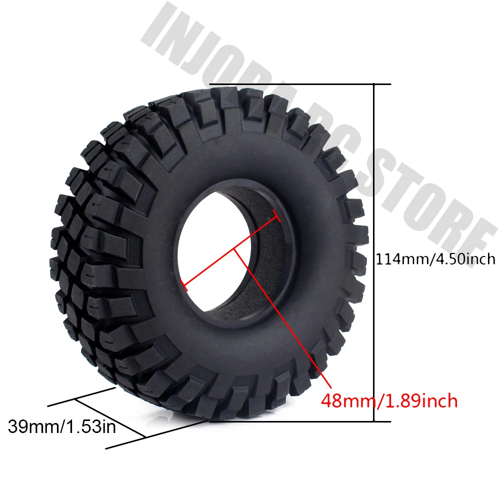 4 шт. Резиновые Колесные шины 1 9 дюйма 114*39 мм для 1:10 Traxxas TRX Axial SCX10 AXI03007 Tamiya CC01