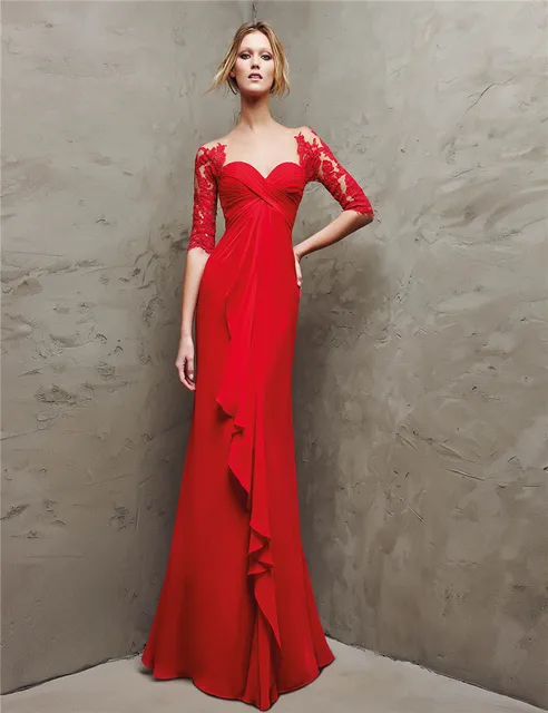 red mother of the bride gowns
