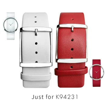 

Women's Watch Bands For CK K94231 Genuine Leather Soft Durable For Calvin Klein Strap Watchbands 22MM White Black Brown Red Men