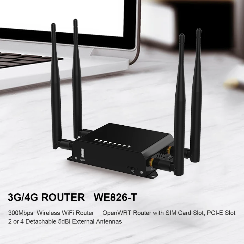 Роутер Wi Fi Watchdog с 4 внешними 5dBi антеннами 3g 4G LTE sim-картой Wifi openWRT с фабрики WE826-WD