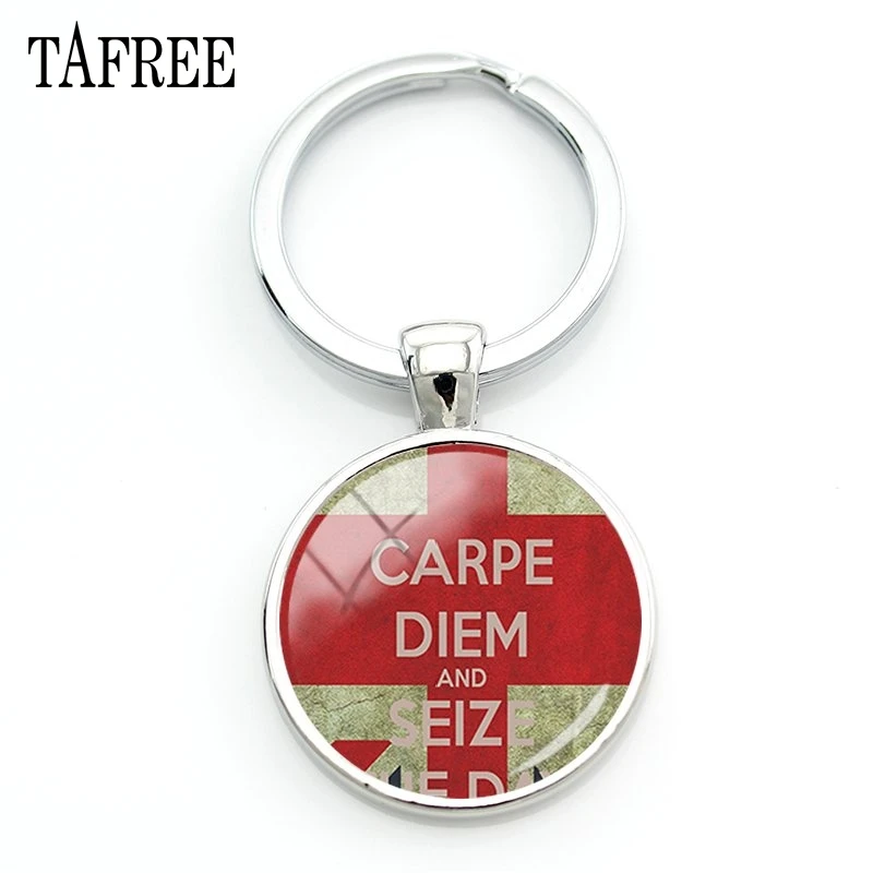 TAFREE CARPE DIEM брелок с красочной геометрией брелоки цепочки для ключей лучший друг для дам девочек сумки автомобильные ключевые ювелирные изделия CD01 - Цвет: CD17