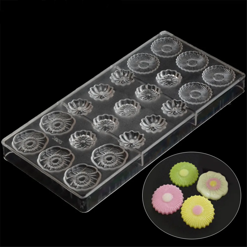 Baking pastry tools petal flower shaped chocolate mold polycarbonate